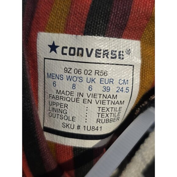 Size 8 Womens- Converse Chuck Taylor All Star High Black with yellow/Red/purple - Picture 9 of 9